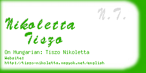 nikoletta tiszo business card